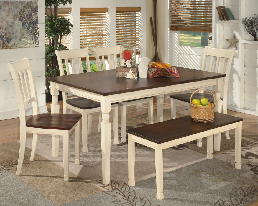 Ashley Express - Whitesburg Dining Table and 4 Chairs and Bench Quick Ship Furniture home furniture, home decor