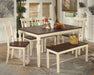 Ashley Express - Whitesburg Dining Table and 4 Chairs and Bench Quick Ship Furniture home furniture, home decor