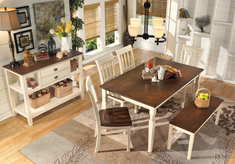 Ashley Express - Whitesburg Dining Table and 4 Chairs and Bench Quick Ship Furniture home furniture, home decor