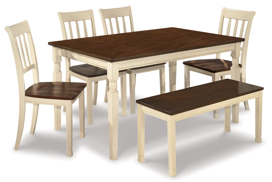 Ashley Express - Whitesburg Dining Table and 4 Chairs and Bench Quick Ship Furniture home furniture, home decor