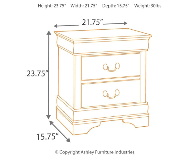 Ashley Express - Alisdair Two Drawer Night Stand Quick Ship Furniture home furniture, home decor