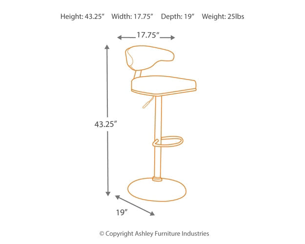 Ashley Express - Bellatier Tall UPH Swivel Barstool(1/CN) Quick Ship Furniture home furniture, home decor