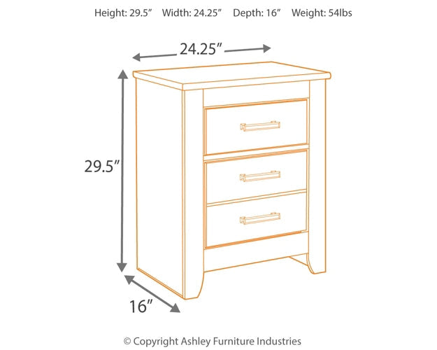 Ashley Express - Brinxton Two Drawer Night Stand Quick Ship Furniture home furniture, home decor