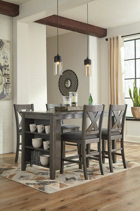 Ashley Express - Caitbrook Counter Height Dining Table and 4 Barstools Quick Ship Furniture home furniture, home decor