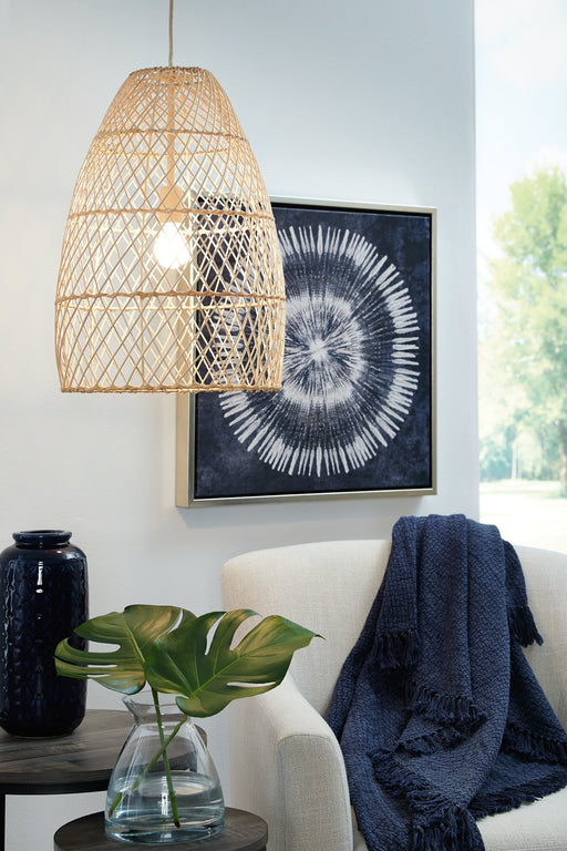 Ashley Express - Calett Rattan Pendant Light (1/CN) Quick Ship Furniture home furniture, home decor