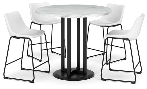 Ashley Express - Centiar Counter Height Dining Table and 4 Barstools Quick Ship Furniture home furniture, home decor