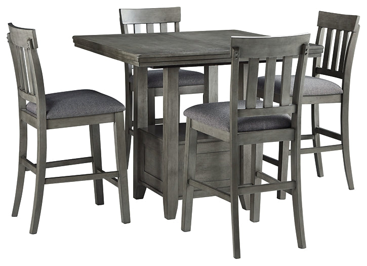 Ashley Express - Hallanden Counter Height Dining Table and 4 Barstools Quick Ship Furniture home furniture, home decor