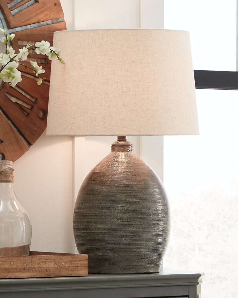 Ashley Joyelle Gray Terracotta Table Lamp