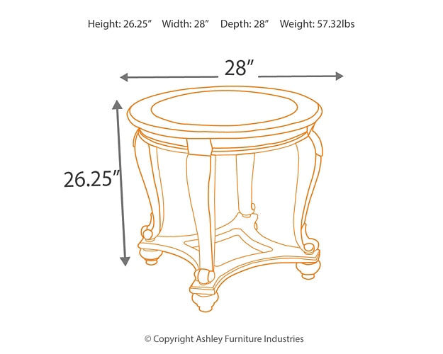 Ashley Express - Norcastle Round End Table Quick Ship Furniture home furniture, home decor