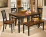 Ashley Express - Owingsville Dining Table and 4 Chairs and Bench Quick Ship Furniture home furniture, home decor