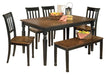 Ashley Express - Owingsville Dining Table and 4 Chairs and Bench Quick Ship Furniture home furniture, home decor