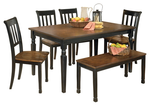 Ashley Express - Owingsville Dining Table and 4 Chairs and Bench Quick Ship Furniture home furniture, home decor