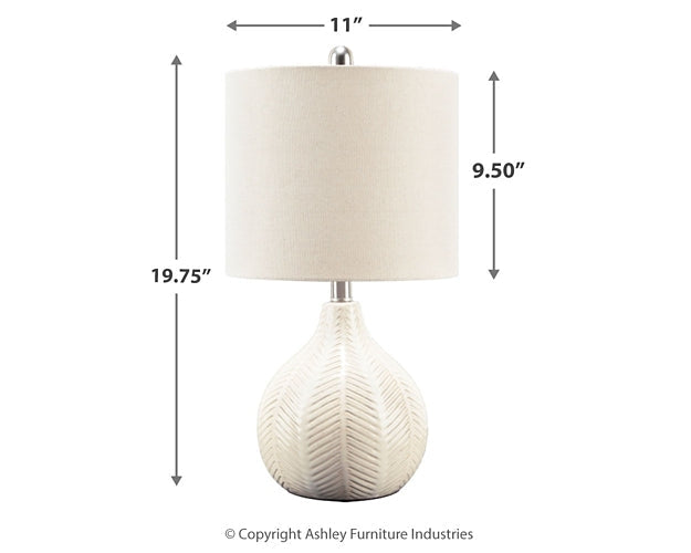 Ashley Express - Rainermen Ceramic Table Lamp (1/CN) Quick Ship Furniture home furniture, home decor